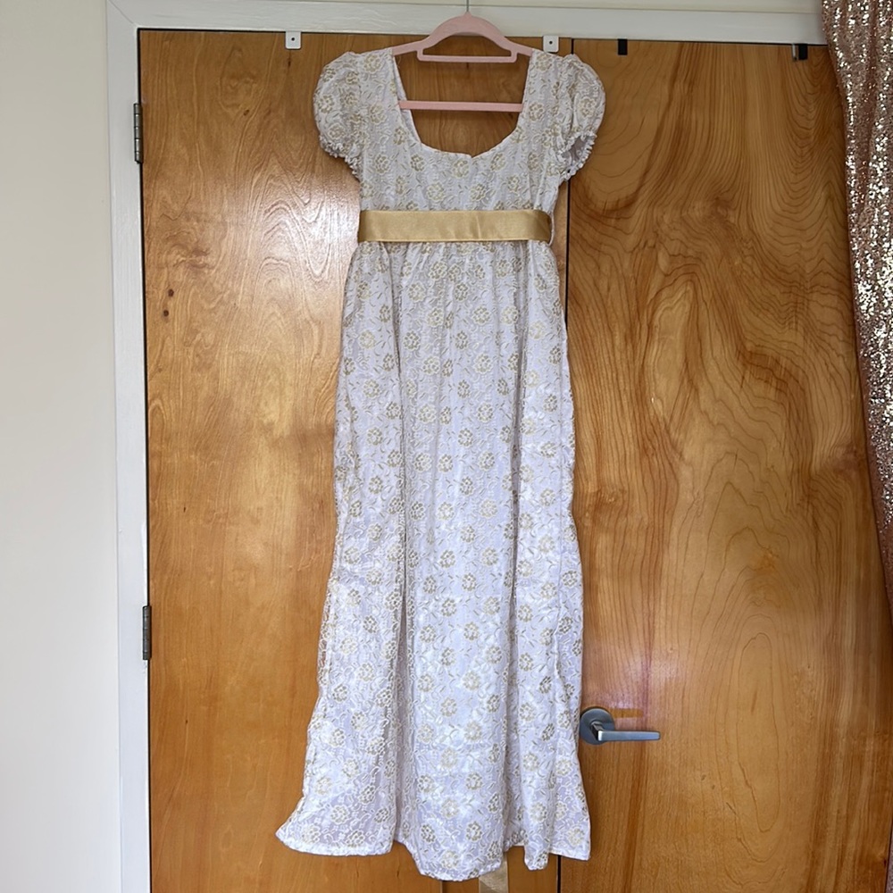 White and Gold Bridgerton Gown